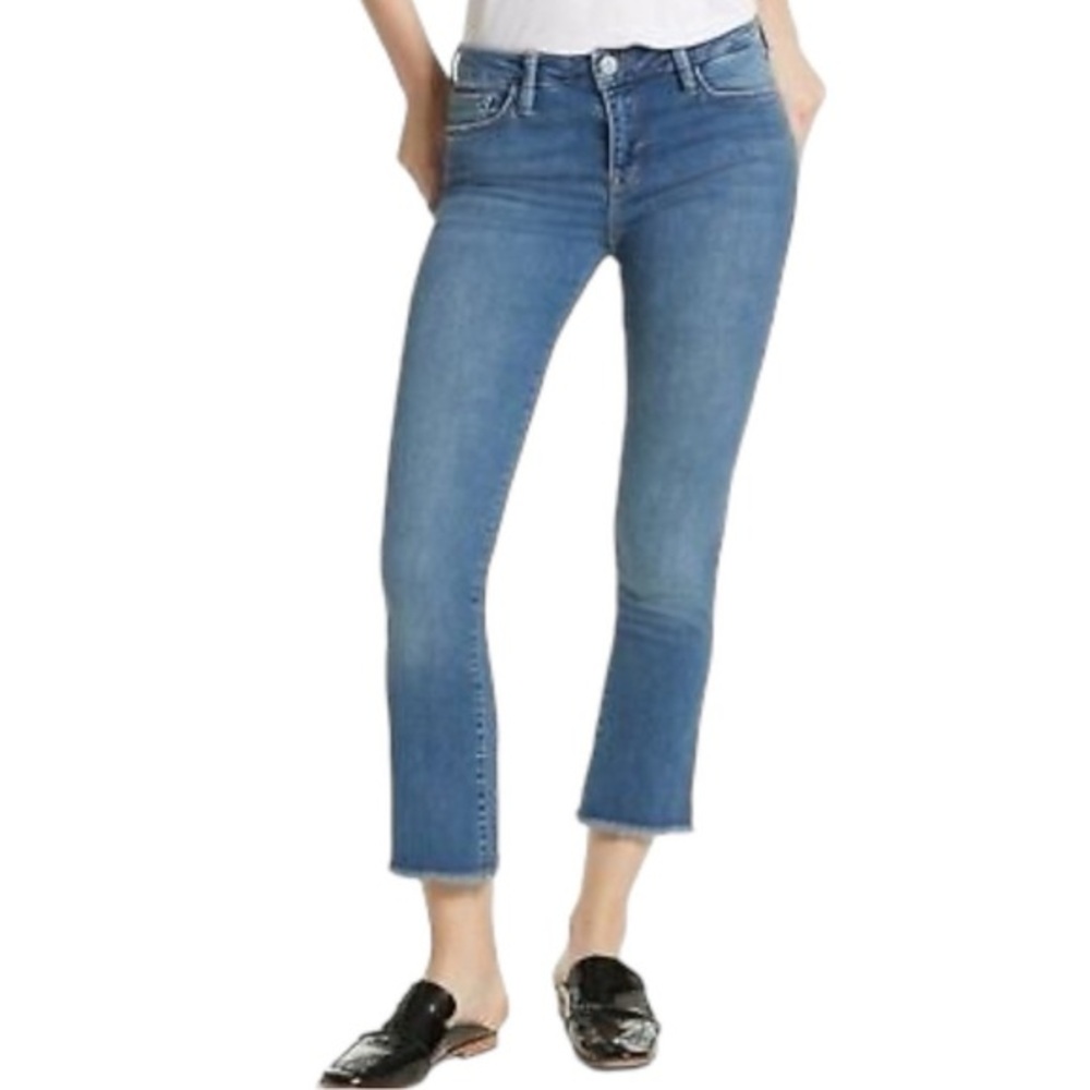 Free People High Rise Kick Crop Raw Hem Jeans size 29